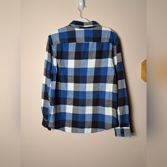 NWT American Eagle Outfitters Men's Flannel Plaid Blue Shirt Sz Large - Picture 6 of 11